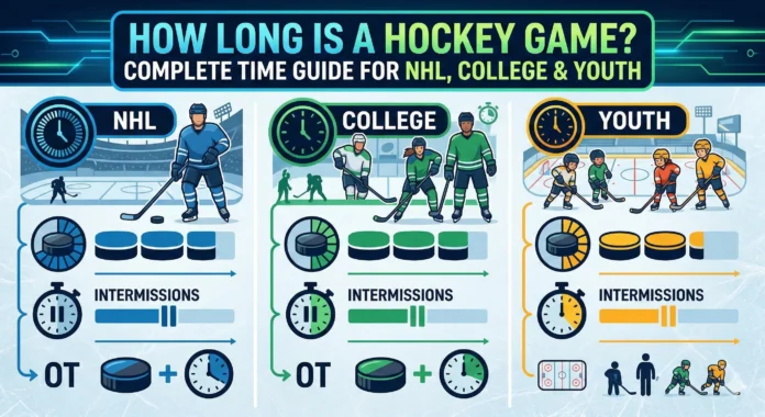 How Long Is a Hockey Game Complete Time Guide for NHL, College & Youth