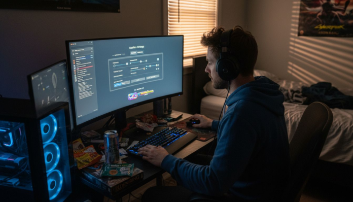 Gamer tweaking PC settings for performance