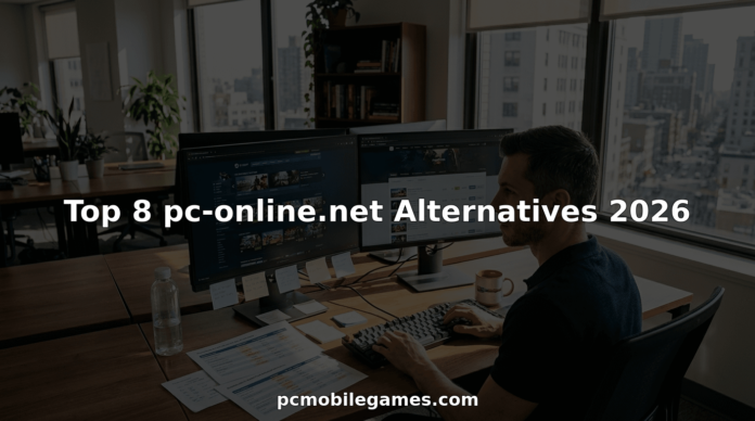 Person comparing PC marketplace websites at office desk